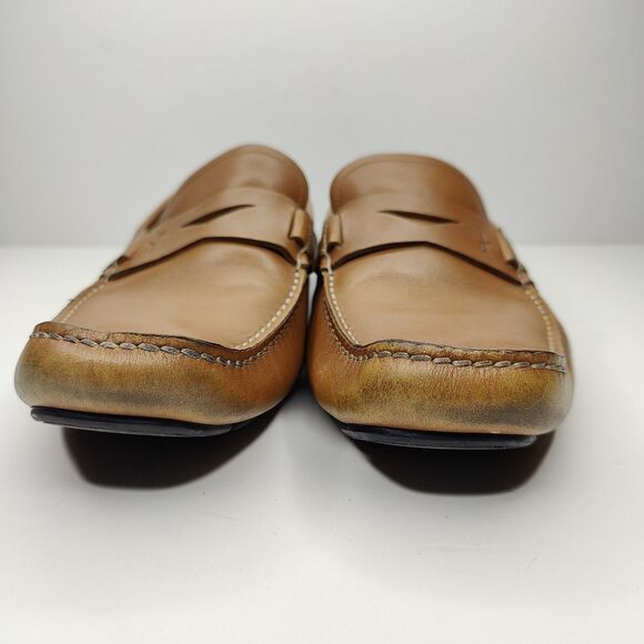 Salvatore Ferragamo Penny Loafers Leather Brown Moccasin Driver Shoes 10.5 D - Picture 5 of 13